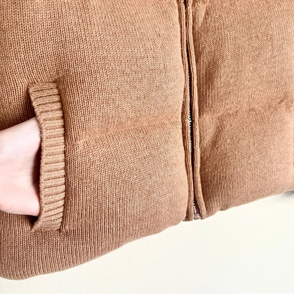 NICOLE BENISTI Kensington Cashmere Wool Down Puffer Coat in Rich Caramel - Picture 7 of 15